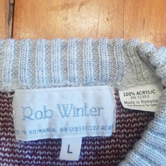 Vintage Rob Winter Crewneck Sweater Size L - Picture 4 of 6